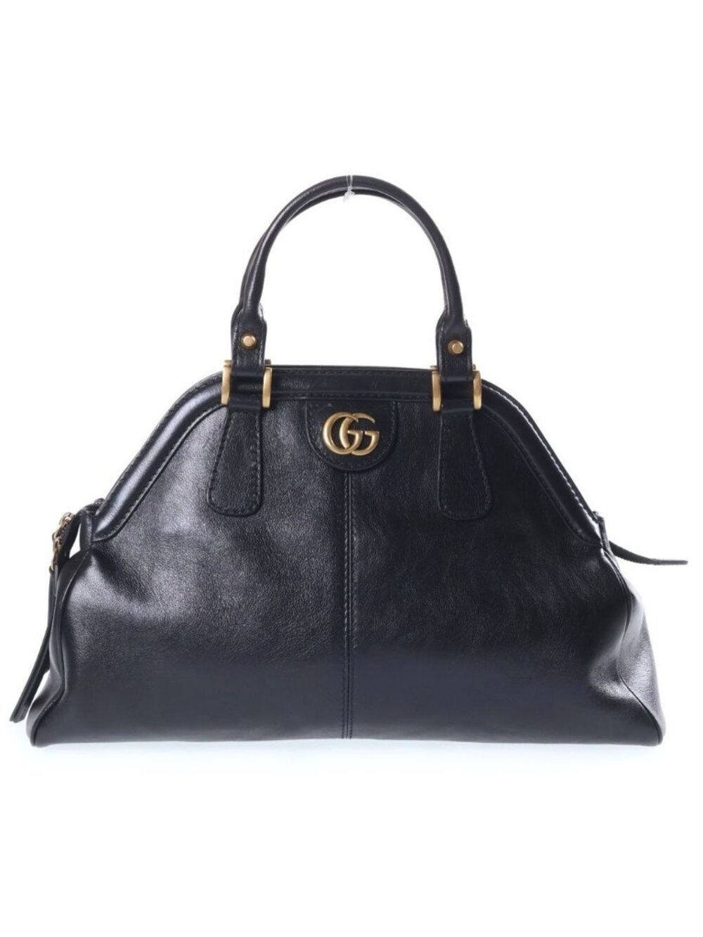 Gucci Liber Medium GG Marmont Cat Head Leather 2-Way Bag Black